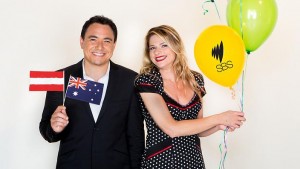 Sam Pang and Julia Zemiro in readiness for Eurovision 2015 in Vienna 