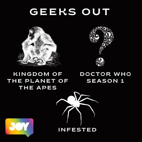 Kingdom of the Planet of the Apes, Doctor Who – Season One and Infested – Reviews