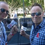 Johno and Leo, mikes at the ready, wait for the ARIA Awards' stars