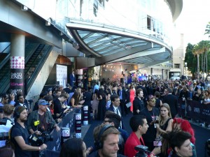 A crowd of media outside the ARIA Awards venue