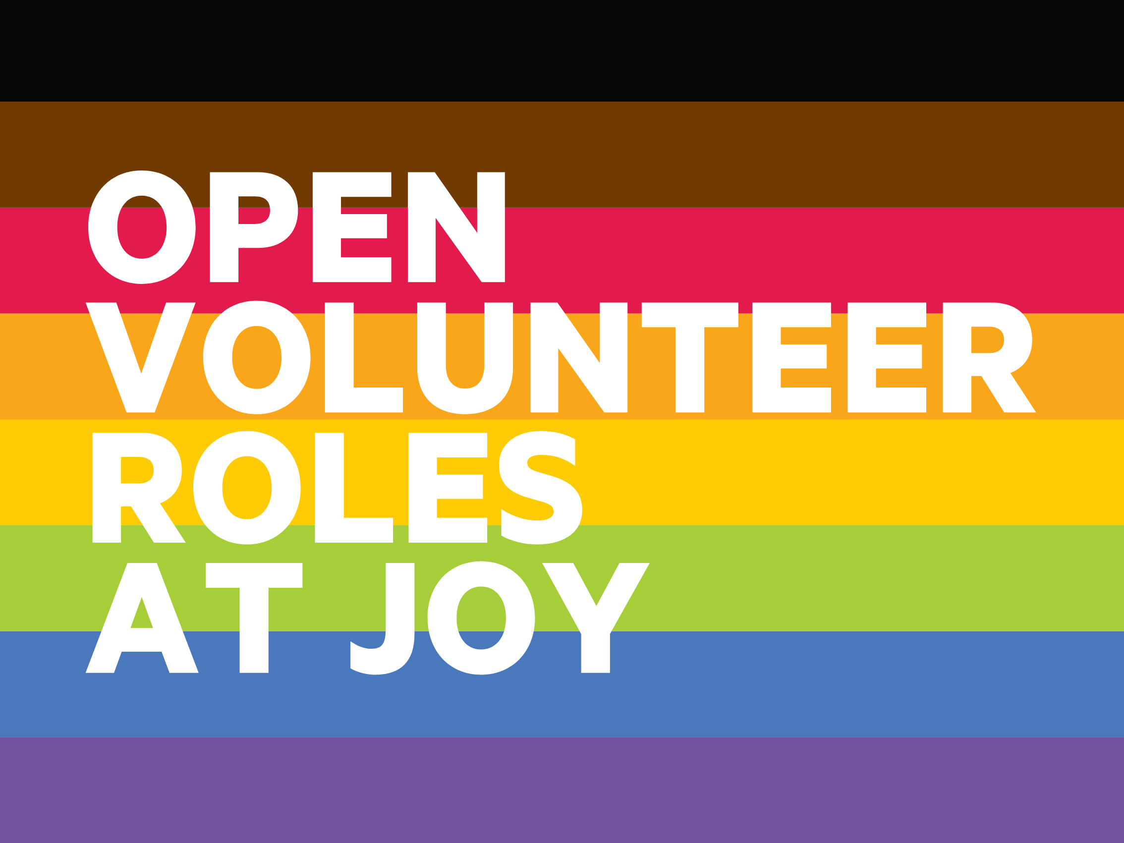 All Current JOY Volunteer Opportunities – October 2021